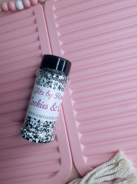Black & White Chunky Glitter Mix, Cookies & Cream, 3oz & 5oz