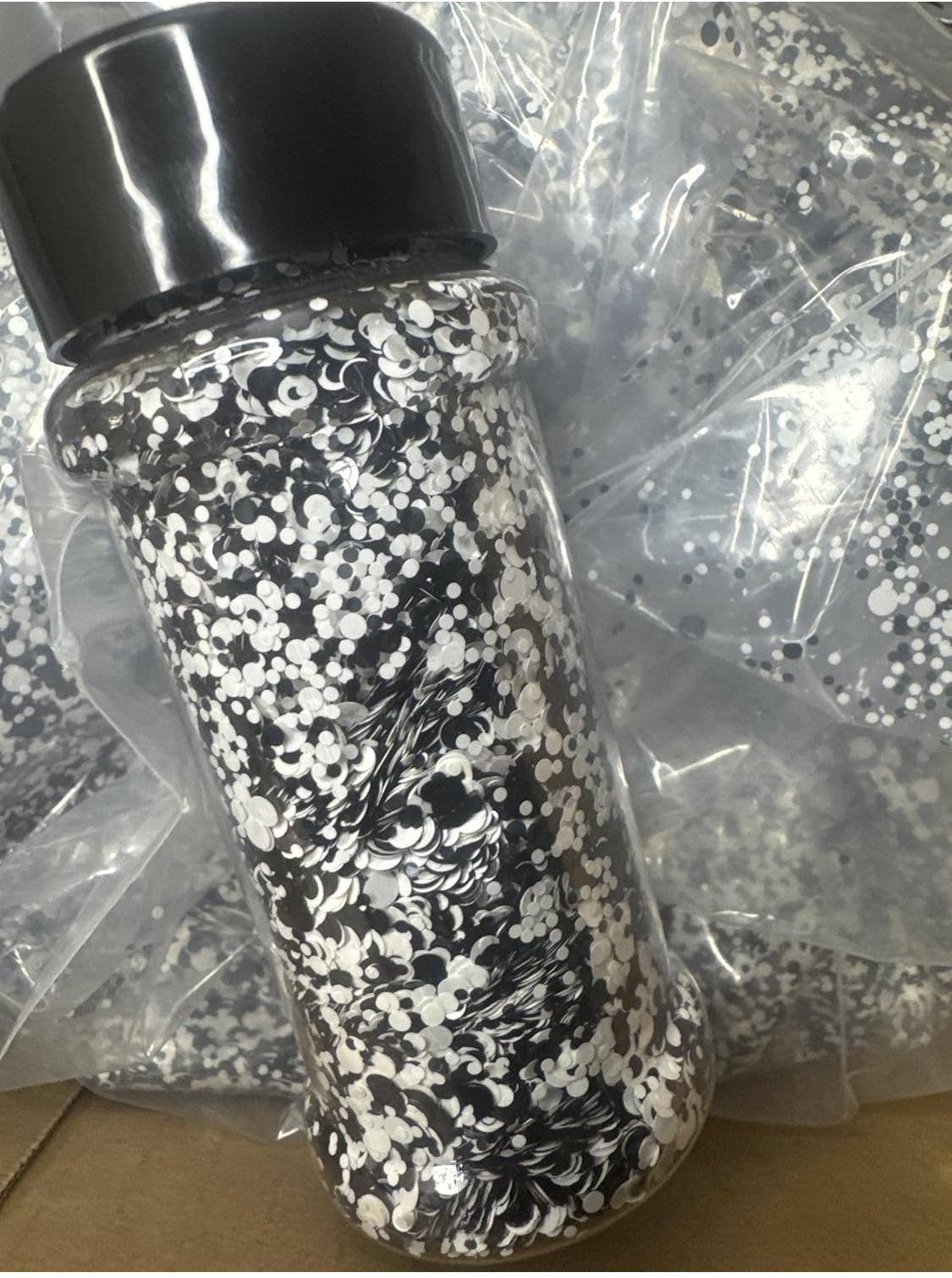 Black & White Chunky Glitter Mix, Cookies & Cream, 3oz & 5oz
