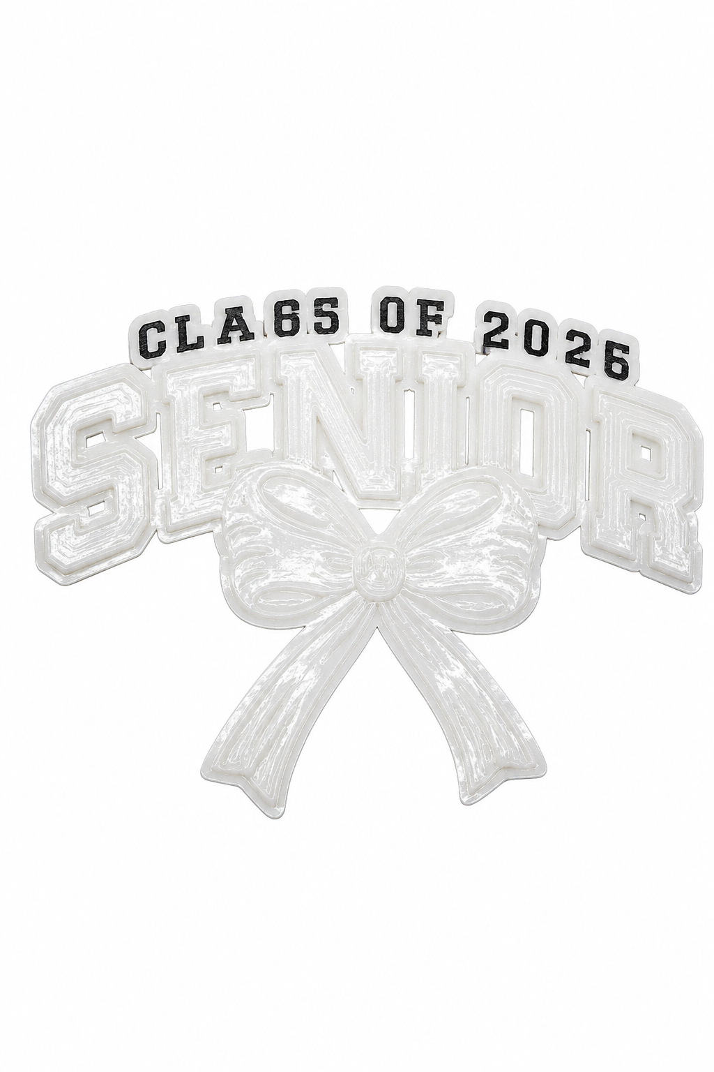 Senior Class of 2026 Iron-On Patch: Silver Sequin Bow Applique, Graduation Gifts