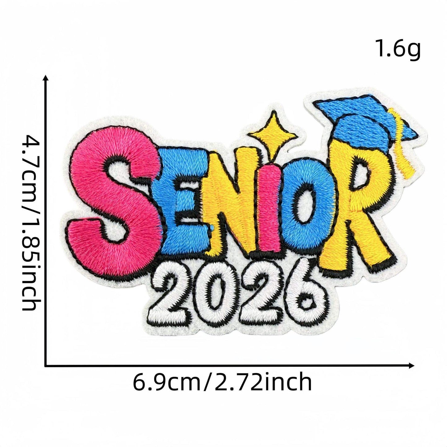 Senior 2026 Patches - Class Of 2026 - Embroidered Iron on patches