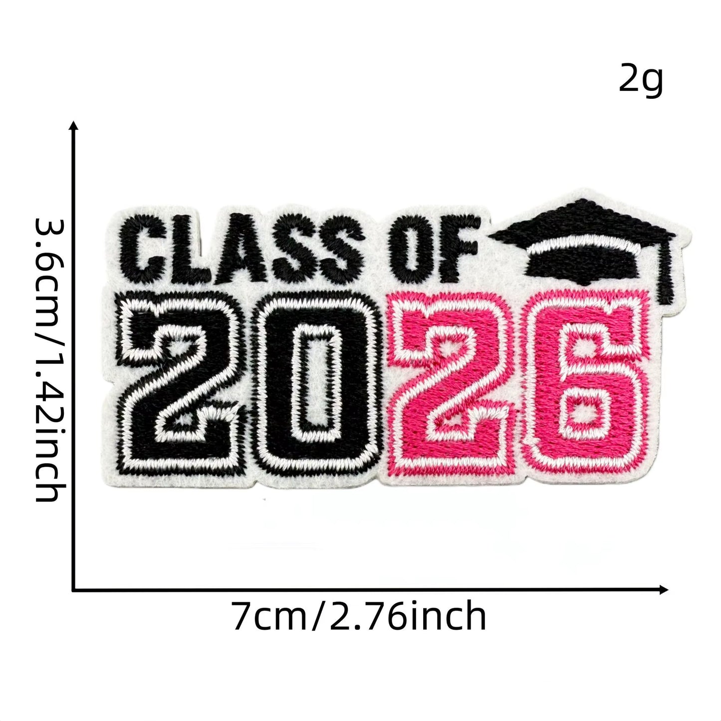 Senior 2026 Patches - Class Of 2026 - Embroidered Iron on patches