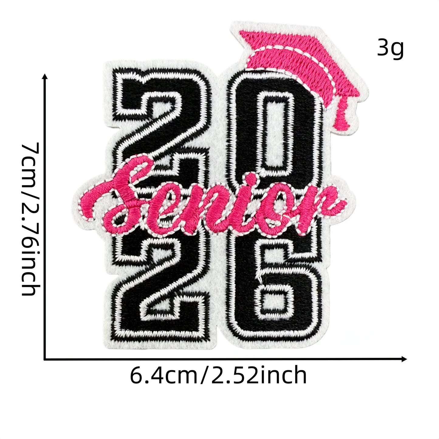 Senior 2026 Patches - Class Of 2026 - Embroidered Iron on patches